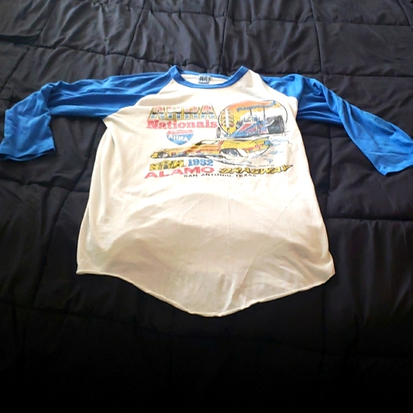 Rare Vintage 1982 Drag Racing long sleeve baseball tshirt. Size XL. - Picture 2 of 8